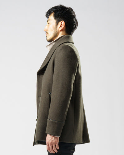 shawl collar half coat