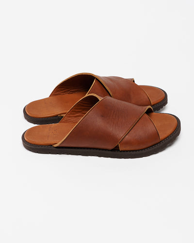 leather cross strap sandal