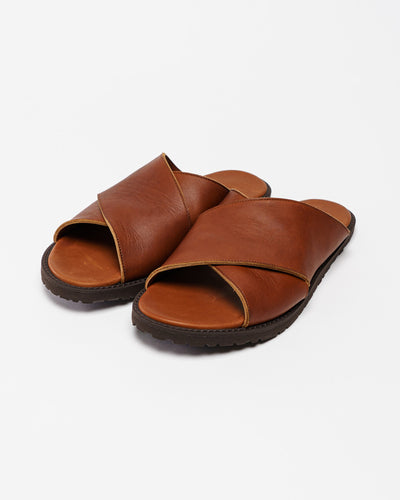 leather cross strap sandal