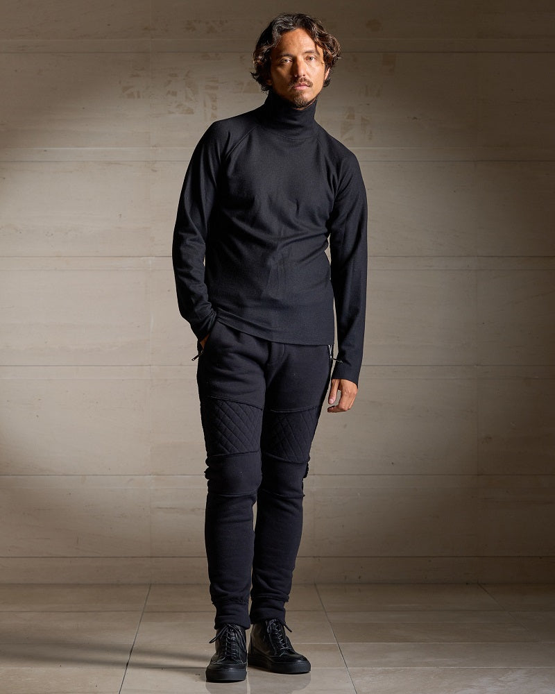 fine wool mock-neck