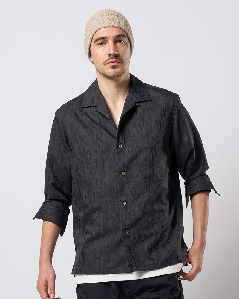 jacquard open collar shirt