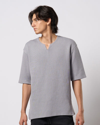 quarter-knit key neck H/S