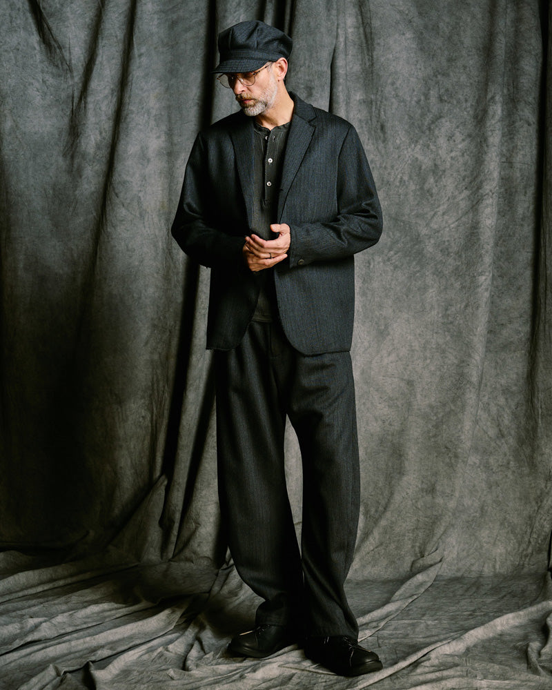 venetian stripe wide banana slacks