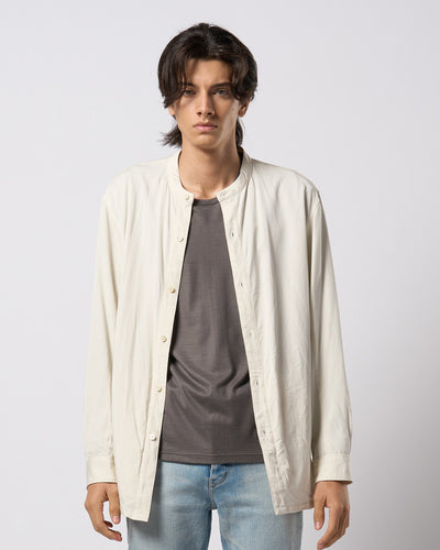 band collar shirt coat