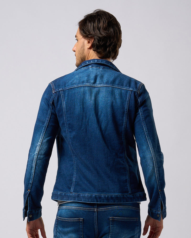 denim jersey zip blouson