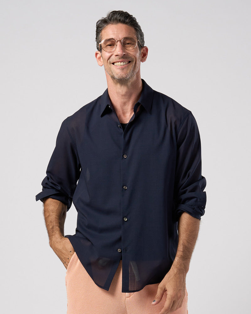 airy wool voile shirt