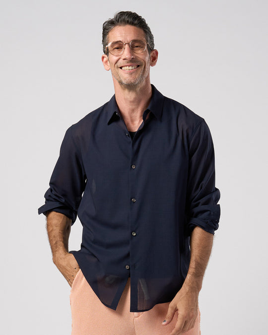 airy wool voile shirt