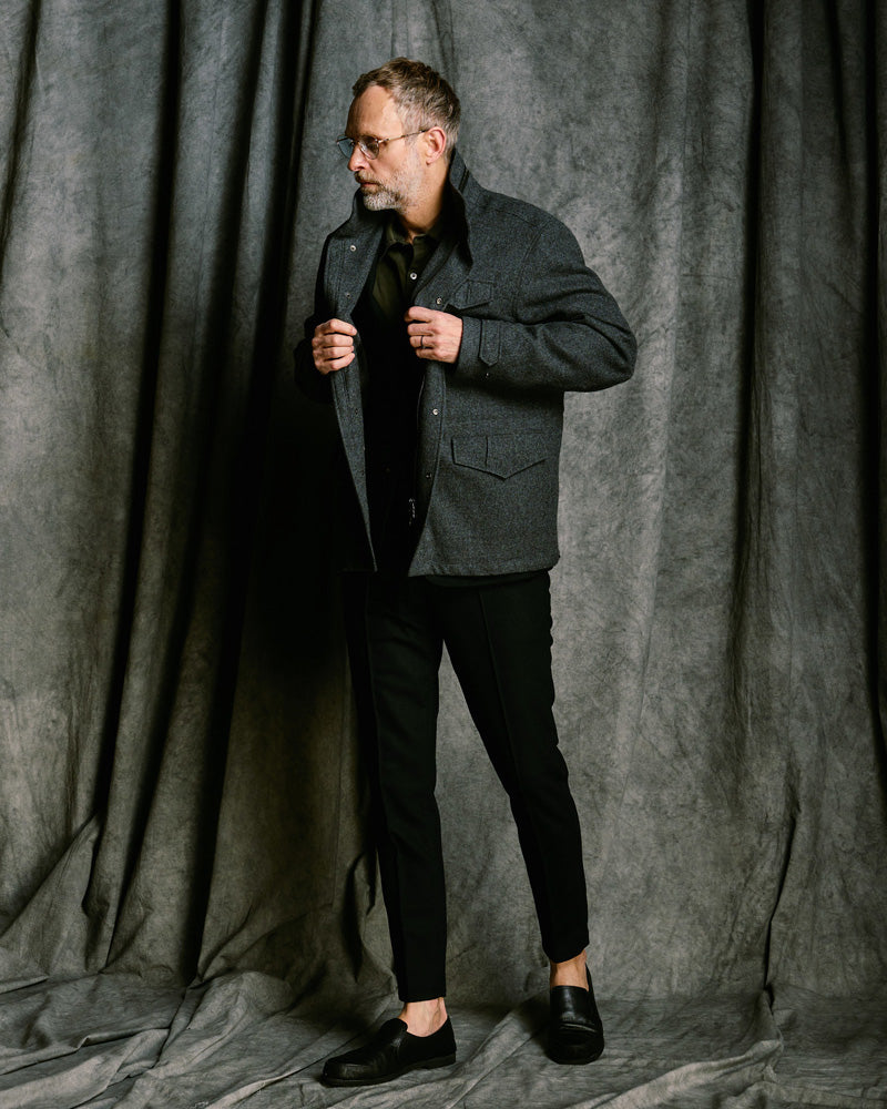 milled wool field jacket