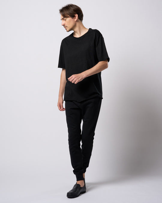 wide cut-off crew-neck S/S