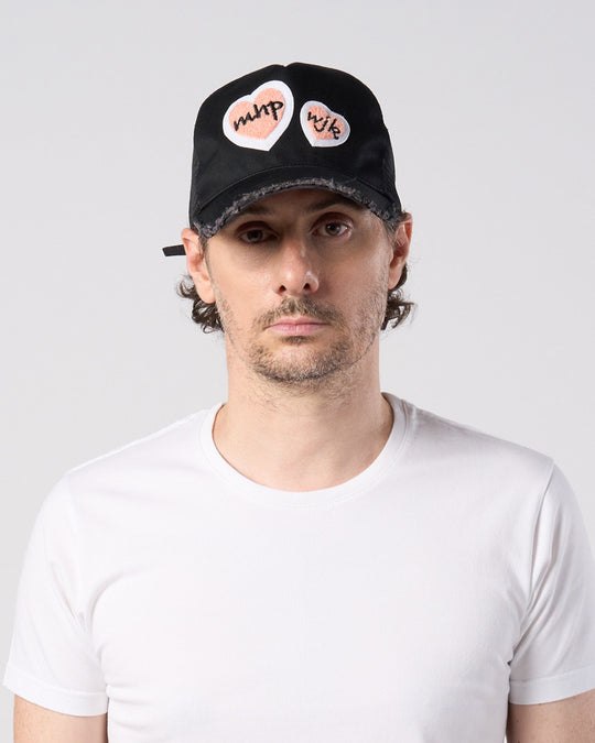 【Maison Honoré Paris × wjk】2-heart patch cut-off mesh cap
