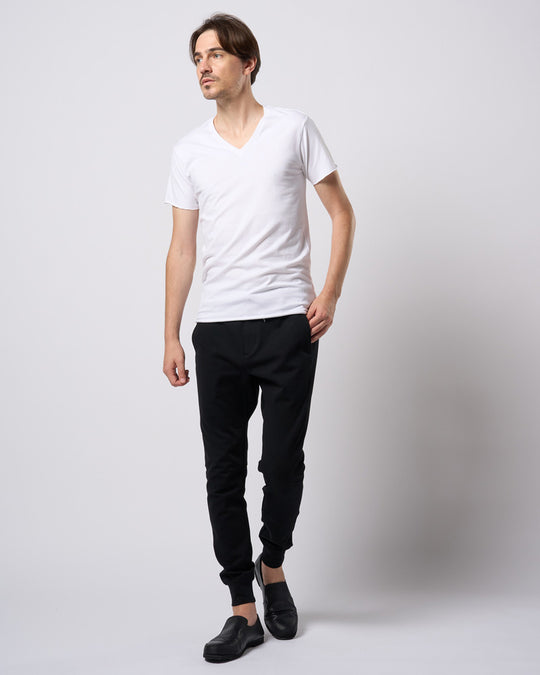 cut-off V-neck S/S
