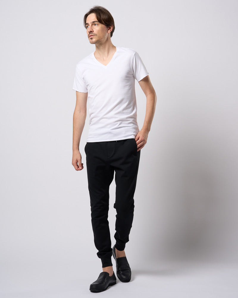 cut-off V-neck S/S