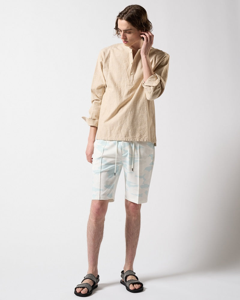 【LEON×B'2nd×wjk】pleats shorts（l.blue camo）