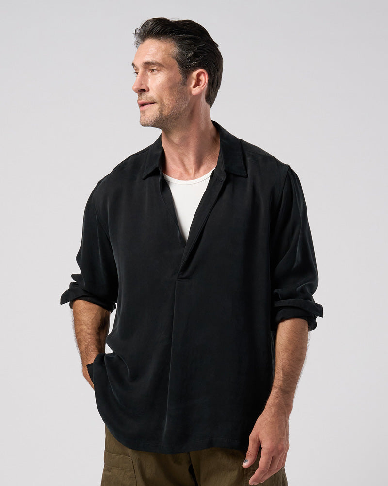cupro vintage pull-over skipper shirt L/S