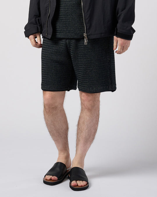 textured knit shorts