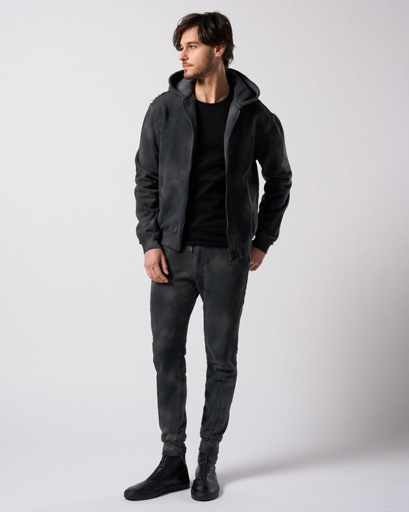 slim cut-off crew-neck L/S