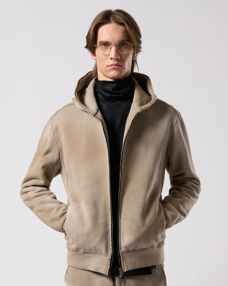 fade zip-up hoodie