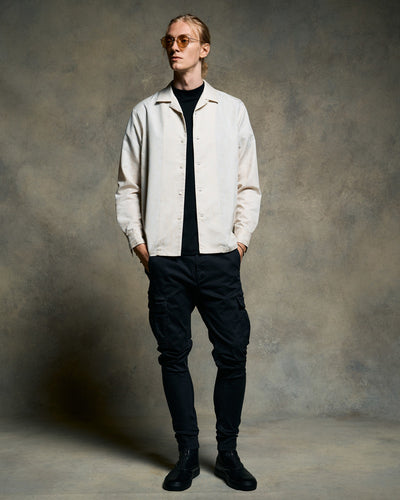 jacquard open collar shirt