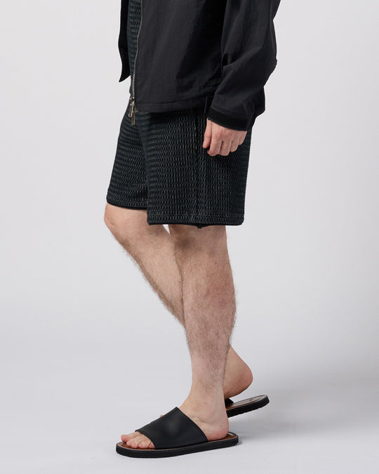 textured knit shorts