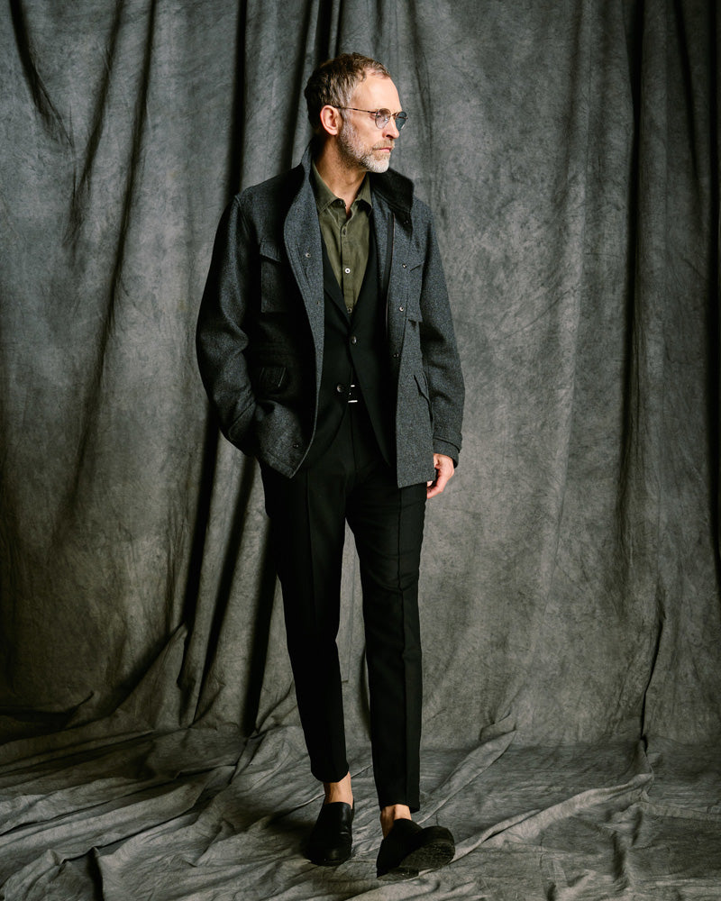 milled wool field jacket