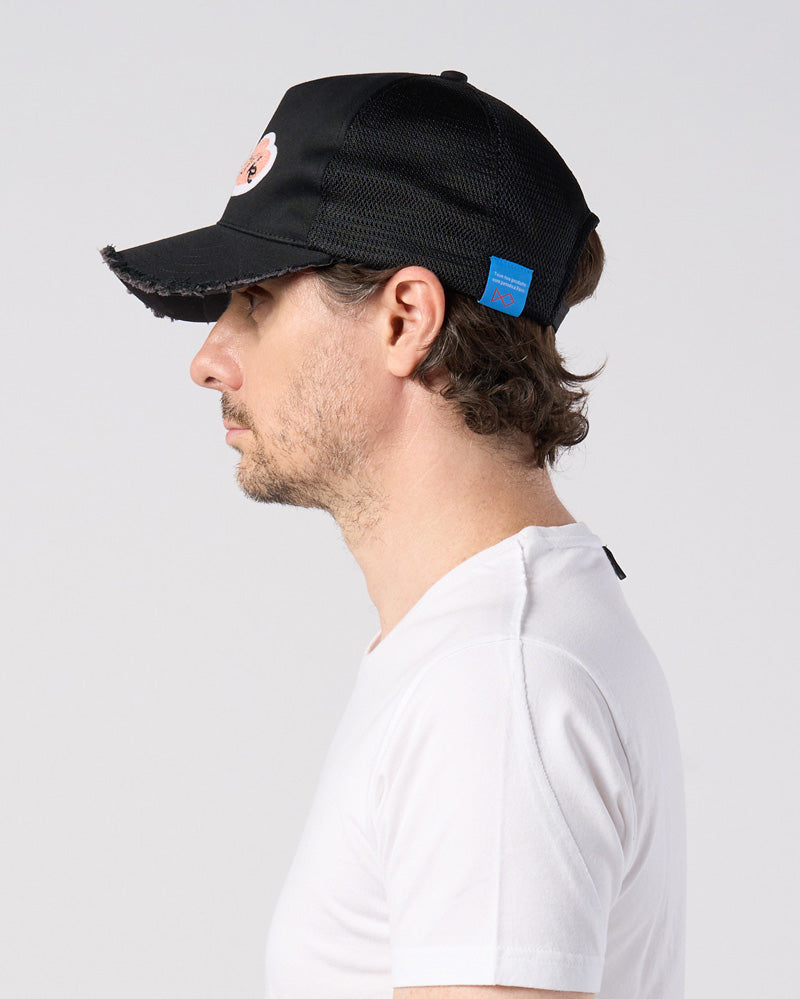 【Maison Honoré Paris × wjk】2-heart patch cut-off mesh cap