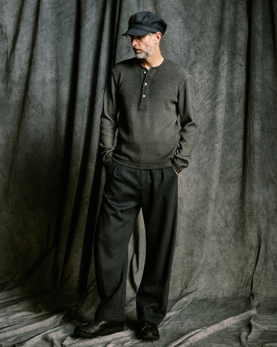 venetian stripe wide banana slacks