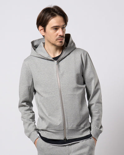high neck zip-up parka