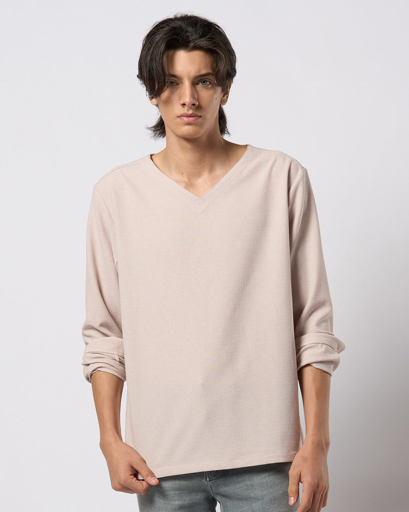 boat V-neck pullover shirt