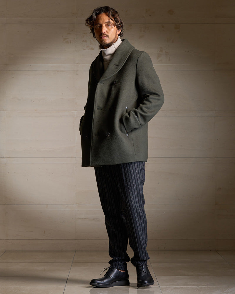 shawl collar half coat