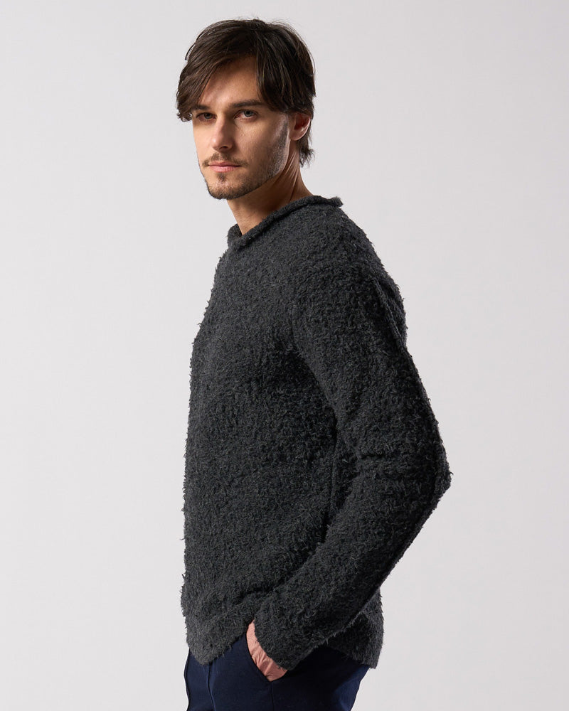 fancy yarn crew-neck knit
