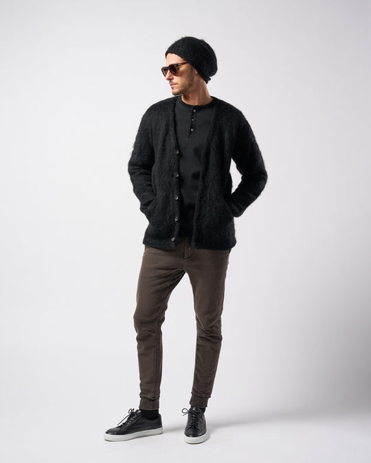 mohair shaggy knit beanie