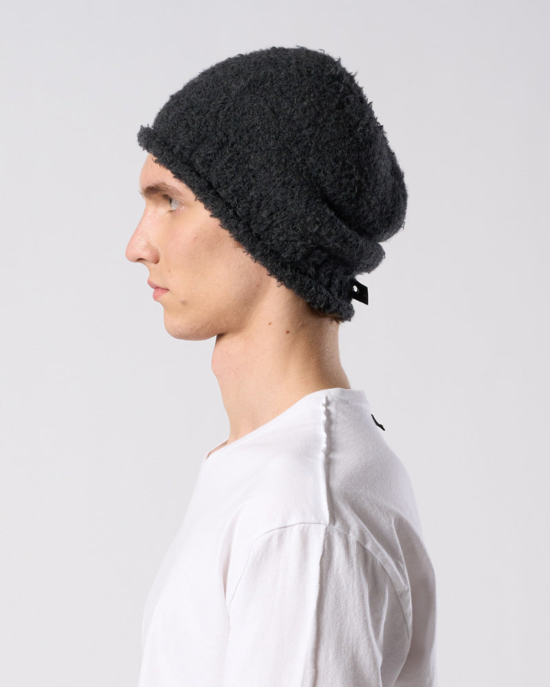 fancy yarn roll beanie