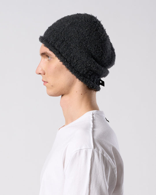 fancy yarn roll beanie