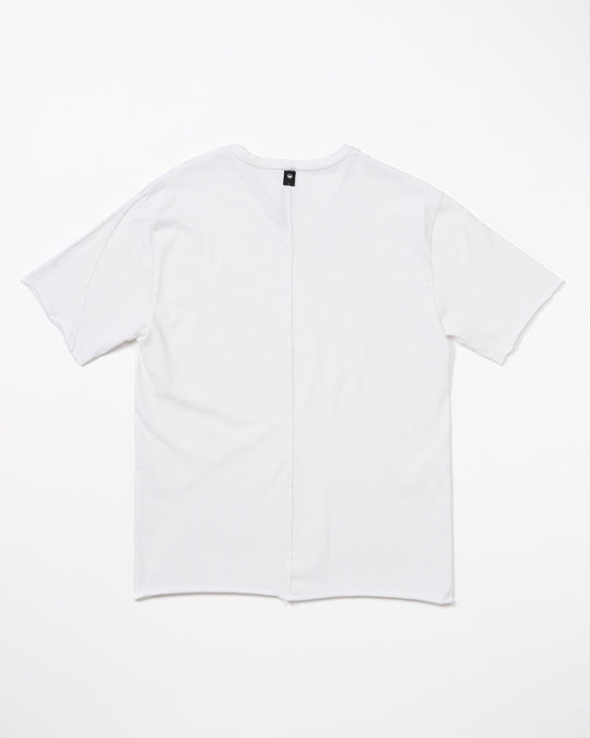 wide cut-off V-neck S/S