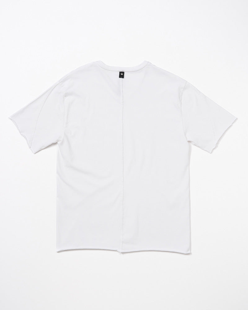 wide cut-off V-neck S/S