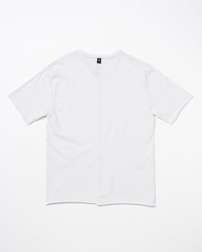 wide cut-off V-neck S/S
