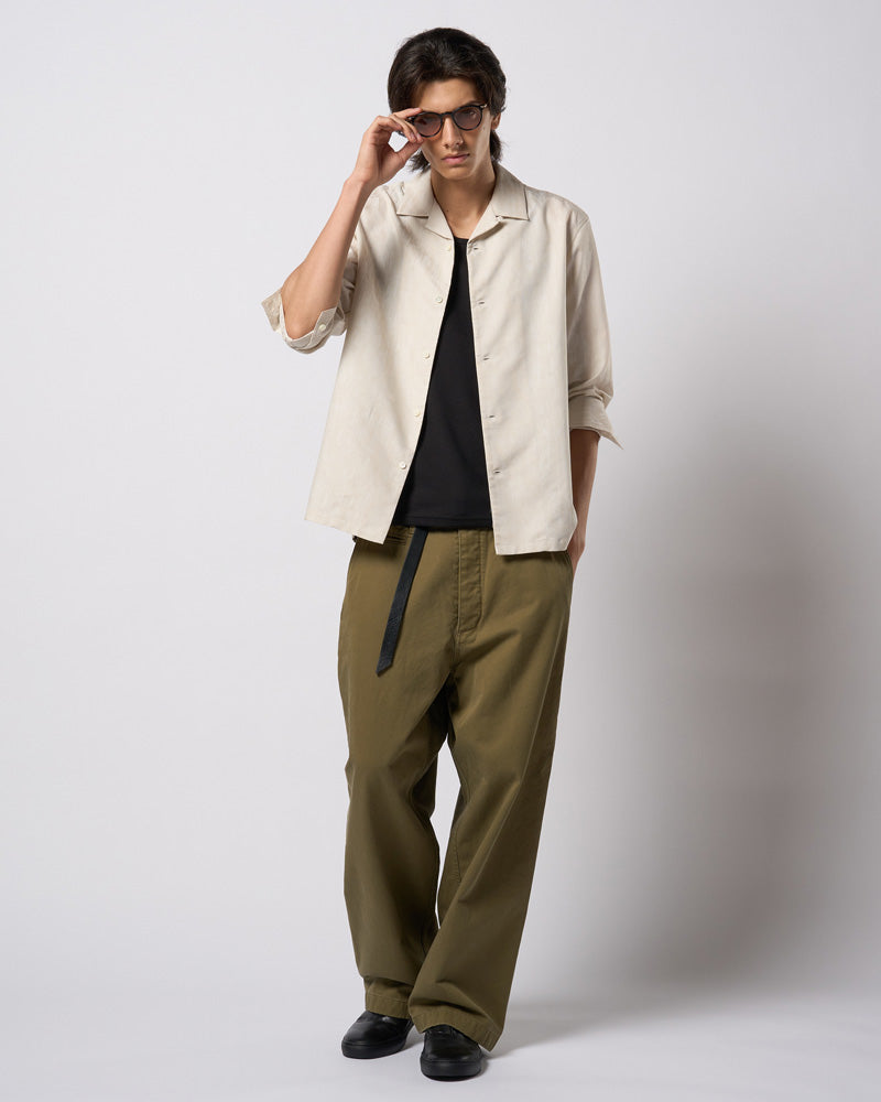 jacquard open collar shirt