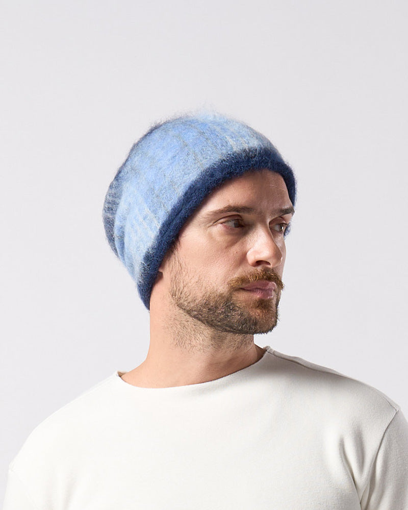mohair shaggy knit beanie
