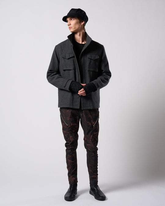 milled wool field jacket