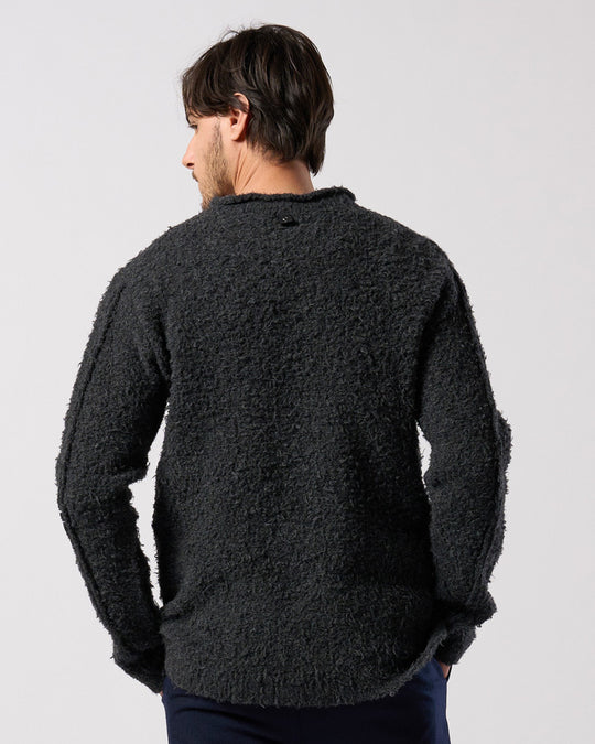 fancy yarn crew-neck knit