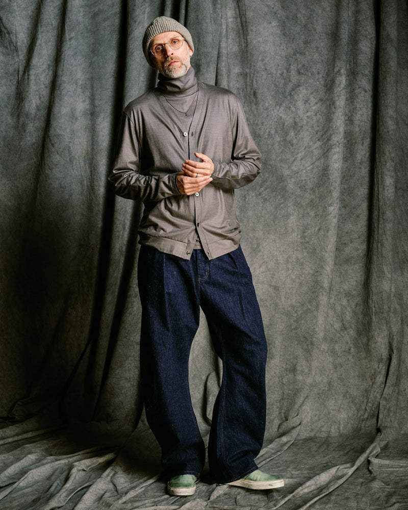 ex.comfy wool middle cardigan