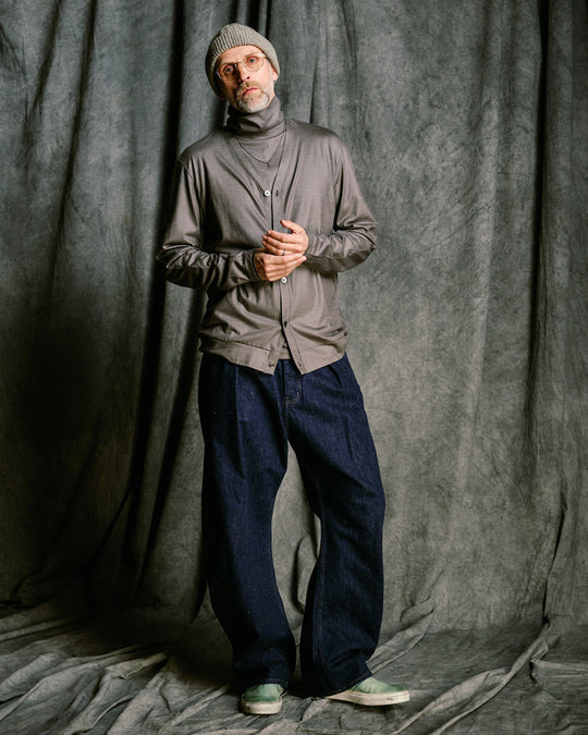 ex.comfy wool middle cardigan