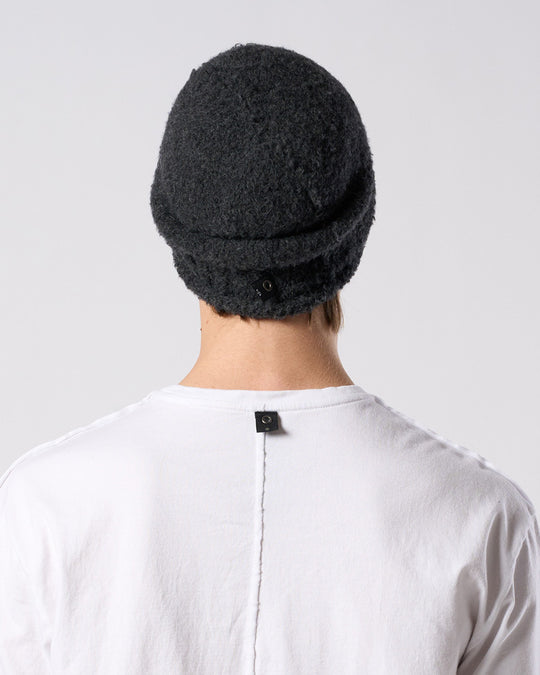 fancy yarn roll beanie