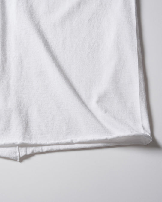 wide cut-off V-neck S/S