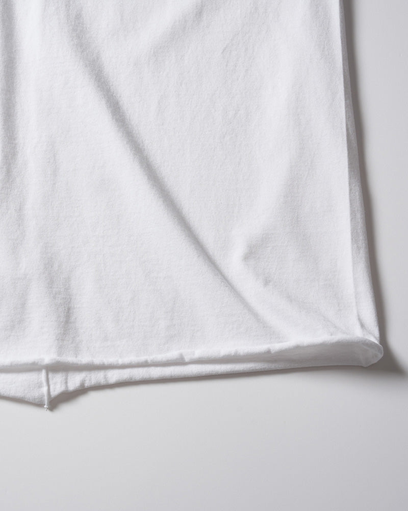 wide cut-off V-neck S/S