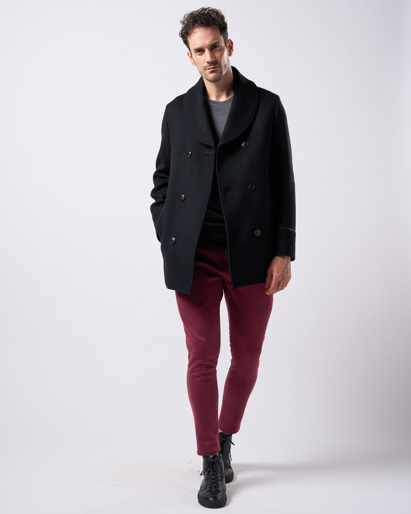 shawl collar half coat