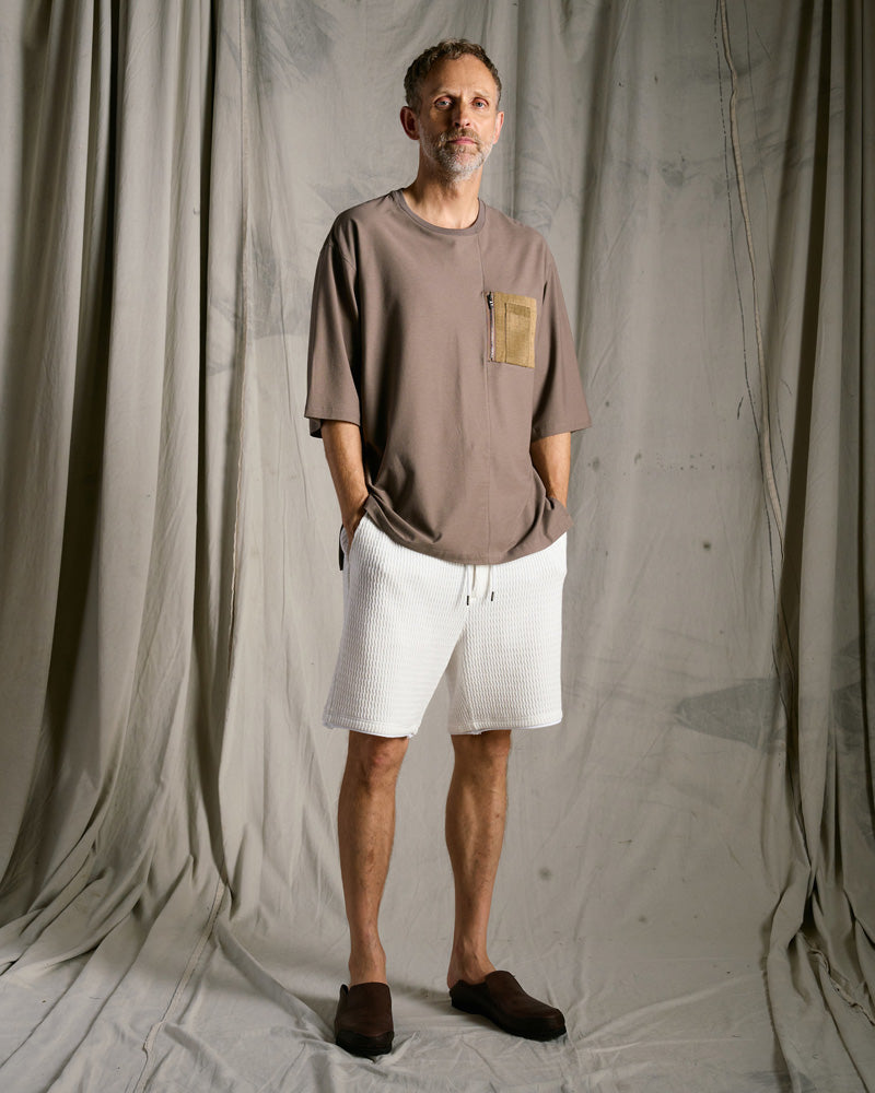textured knit shorts
