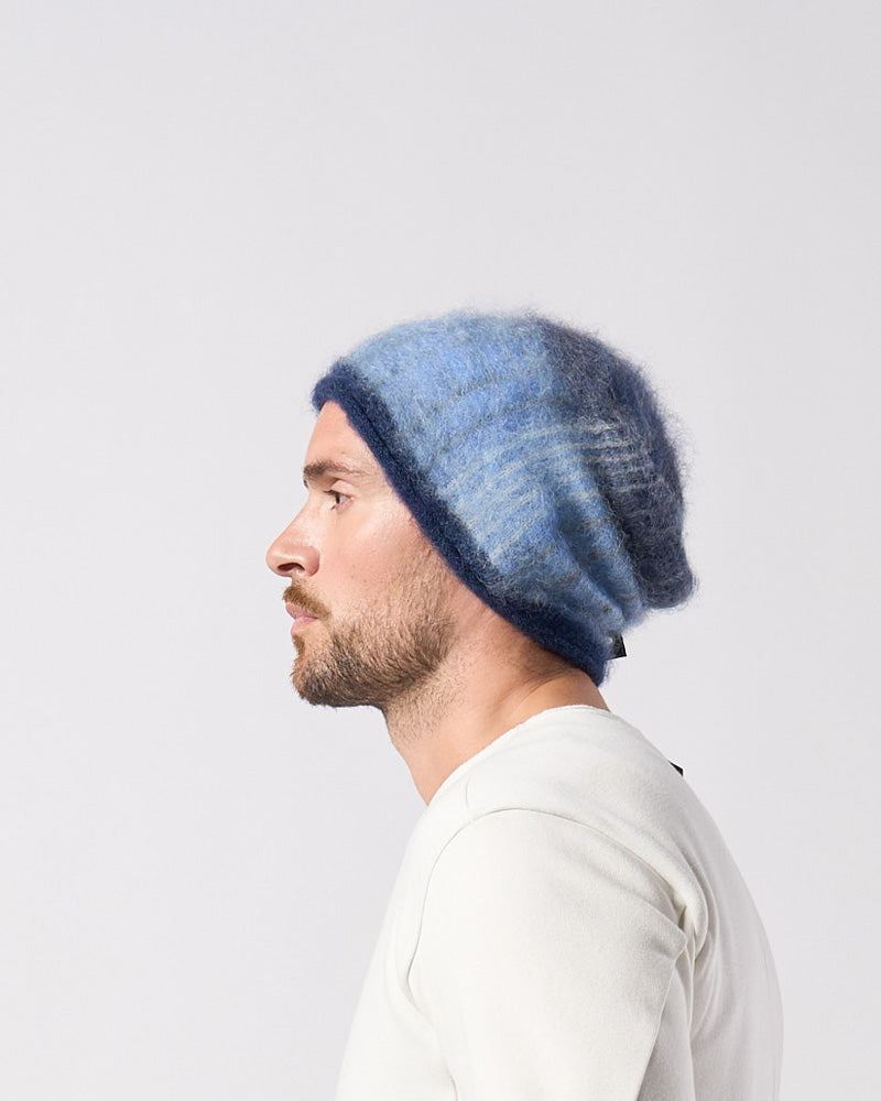 mohair shaggy knit beanie