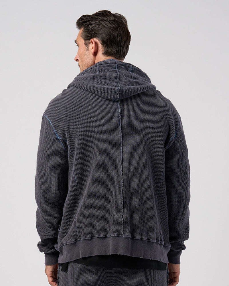 hard dry waffle damage zip hoodie