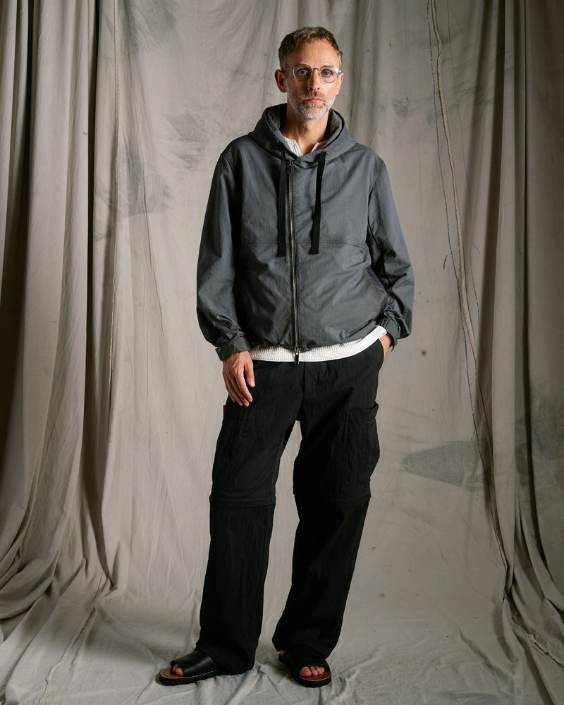 textured nylon short witch blouson